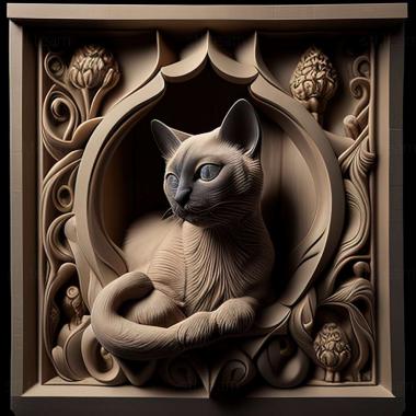 3D model Siamese cat (STL)